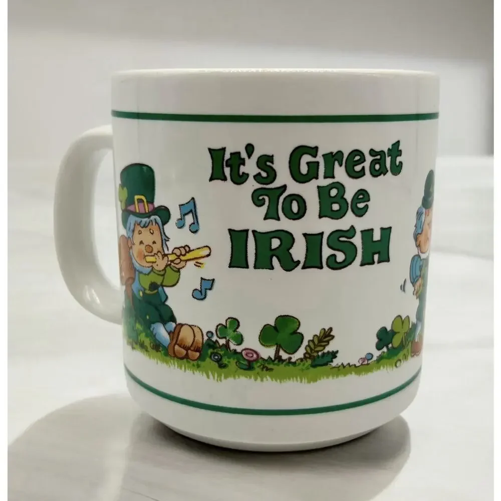 Vintage 1985 It’s Great To Be Irish St Patrick’s Day Coffee Mug Cup Schmid - Picture 1 of 7